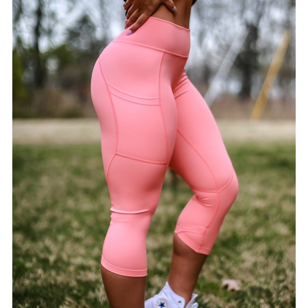 Coral Pink Capris CNC Apparel